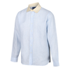 1930s LINEN SHIRT ROUND CUTAWAY COLLAR - BLUE & WHITE STRIPE