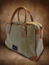 1940s LEATHER AND CANVAS KIT BAG MINI (DISTRESSED TAUPE)