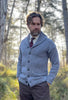 1920s Men's Shawl Collar Heavy Weight Cardigan in Seal Grey