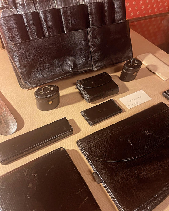 Crocodile leather dressing case circa 1879