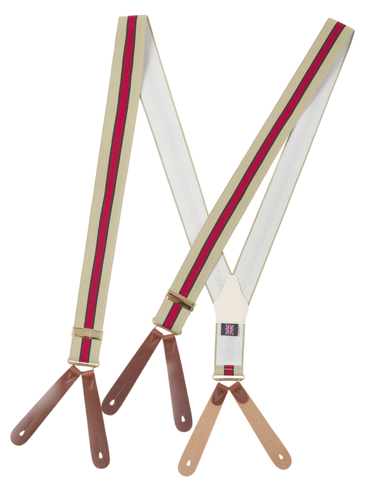 Albert Thurston Khaki brace with red stripe