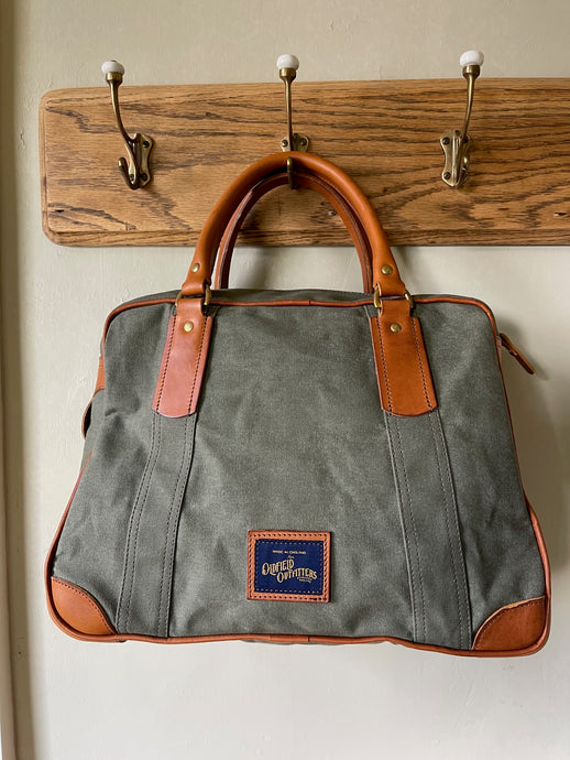 1940s Green overdyed canvas bag