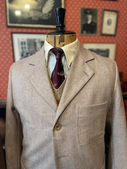 1940s DONEGAL TWEED SUIT - BEIGE HERRINGBONE